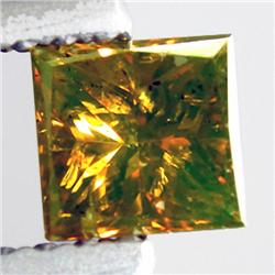 .22ct. Princess Cut YELLOW GREEN Natural Diamond RETAIL $2500  (GEM-3658)