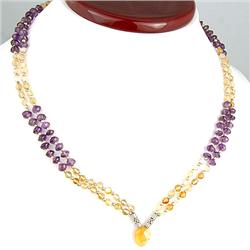 138ct  AAA Natural African Citrine & Amethyst Necklace 19" RETAIL $22500  (JEW-1183)