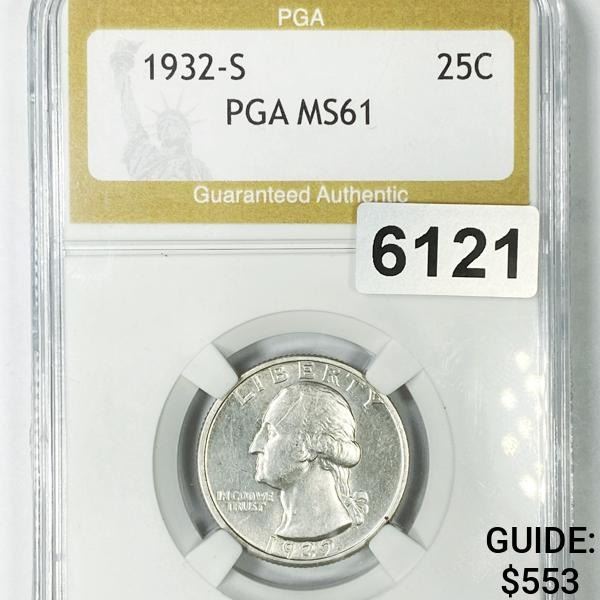 1932-S Washington Silver Quarter PGA - MS61