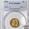 Image 1 : 1910 Wheat Cent PCGS - MS65RB