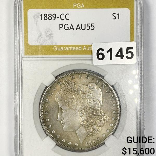 1889-CC Morgan Silver Dollar PGA - AU55