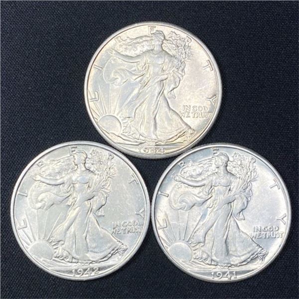 (3) Walking Liberty Half Dollars UNCIRCULATED