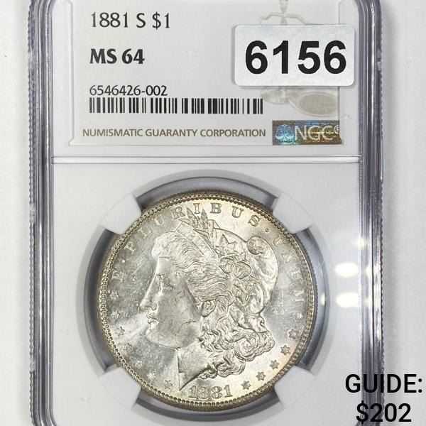 1881-S Morgan Silver Dollar NGC - MS64