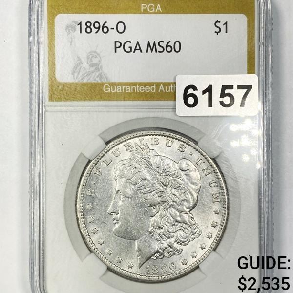 1896-O Morgan Silver Dollar PGA - MS60