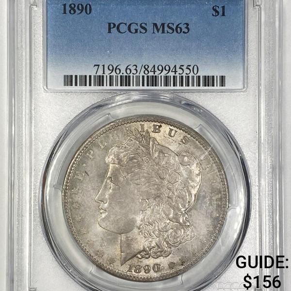 1890 Morgan Silver Dollar PCGS - MS63
