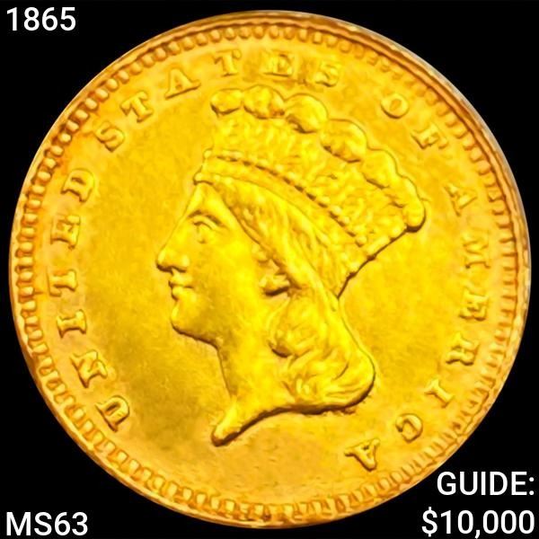 1865 Rare Gold Dollar CHOICE BU