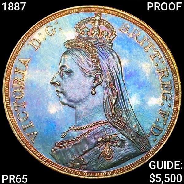 1887 Victoria Silver Proof Crown GEM PROOF