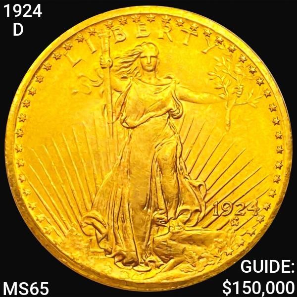 1924-D $20 Gold Double Eagle GEM BU