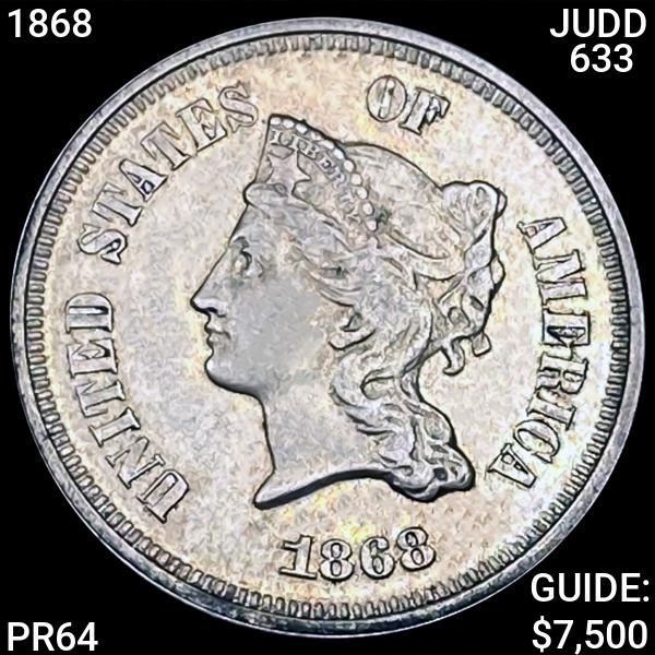 1868 Nickel Pattern Judd 633 GEM PROOF