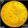Image 1 : 1892-CC $10 Gold Eagle UNCIRCULATED