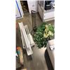 Image 1 : WHITE SHELVES, DECORATIVE ARTIFICIAL PLANT AND METAL FIREPLACE COMPANION SET