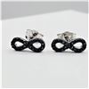 Image 2 : STERLING SILVER BLUE DIAMOND INFINITY STYLE EARRINGS, 24 DIAMONDS (0.06CTS), W/A $770.00