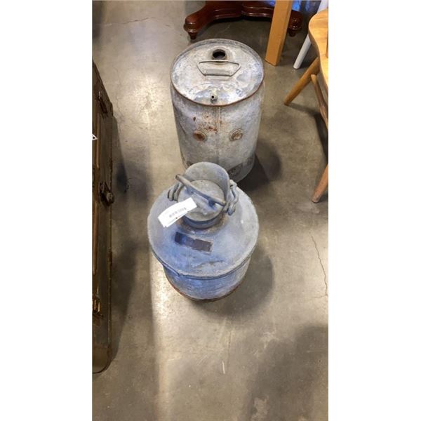 GALVANIZED 4 GALLON MILK CAN AND BARREL