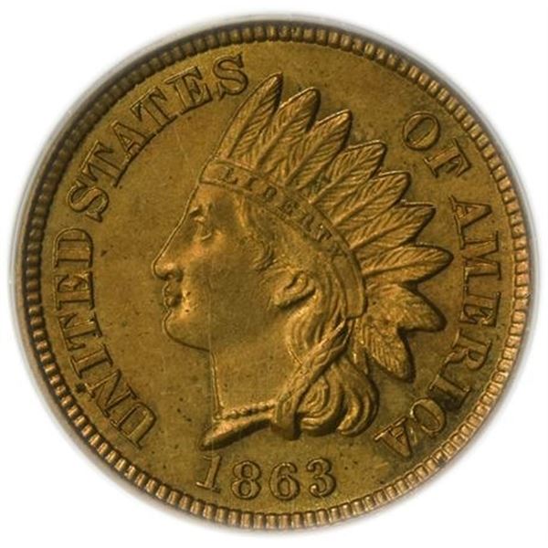 1863 Indian Head Cent PCGS MS-63