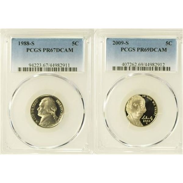 Pair of Proof Jefferson Nickels PCGS DCAM