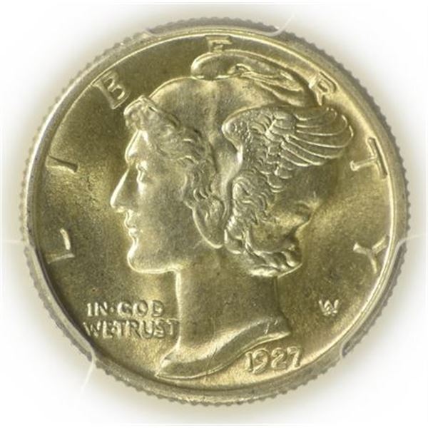 1927 Mercury Dime PCGS MS-64 FB