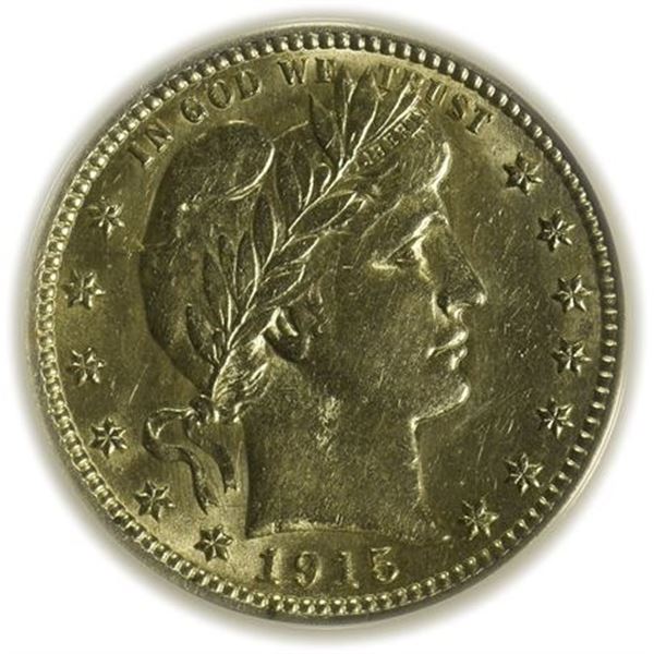 1915 Barber Quarter ANACS AU-55