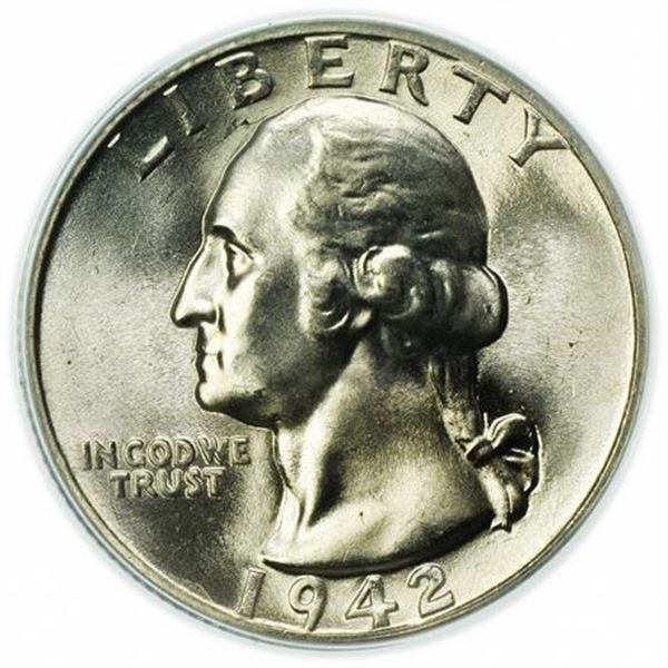 1942 Washington Quarter ANACS MS-65