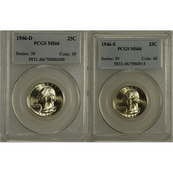 1946-D & 1946-S Washington Quarters PCGS MS-66