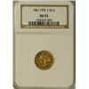 Image 2 : 1861 Type 2 $2.50 Gold Quarter Eagle NGC AU-53