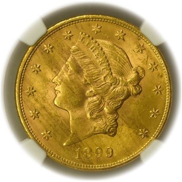 1899 $20 Gold Liberty Double Eagle NGC MS-62