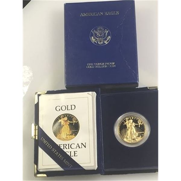 1986 1 ozt Proof Gold Eagle in OGP