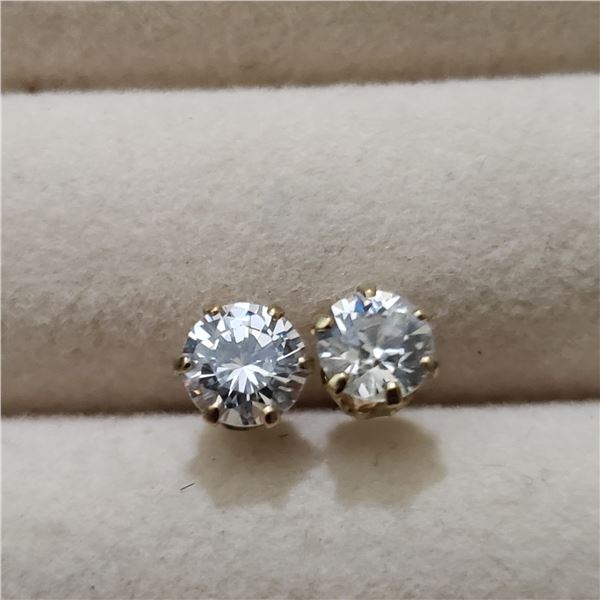 10K YELLOW GOLD CUBIC ZIRCONIA  EARRINGS