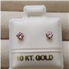 Image 1 : 10K YELLOW GOLD PINK CZ  EARRINGS, MADE IN CANADA