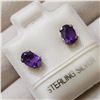 Image 2 : SILVER AMETHYST  EARRINGS, MADE IN CANADA