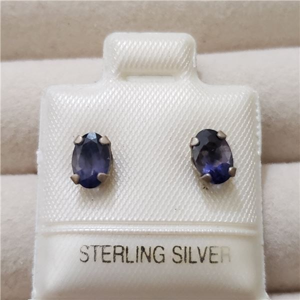 SILVER LOLITE  EARRINGS, MADE IN CANADA