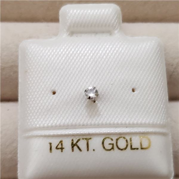 14K WHITE GOLD WHITE SAPPHIRE(0.04CT) NOSE PIN
