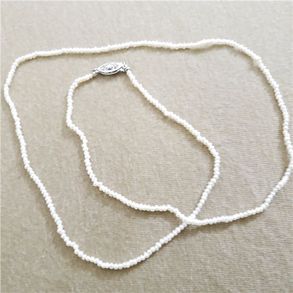 10K WHITE GOLD FRESH WATER PEARL 20"  NECKLACE