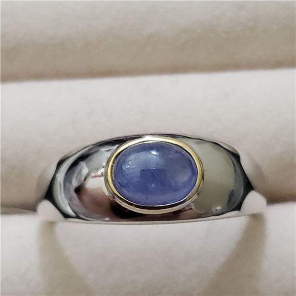 SILVER TANZANITE(1.7CT) RING (~SIZE 10)
