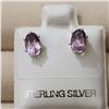 Image 1 : SILVER AMETHYST(0.8CT)  EARRINGS, MADE IN CANADA