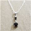 Image 1 : SILVER BLACK ONYX 16" NECKLACE