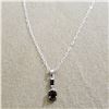 Image 2 : SILVER BLACK ONYX 16" NECKLACE