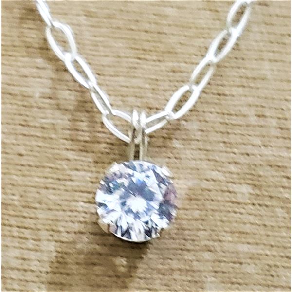 SILVER CZ 16" NECKLACE
