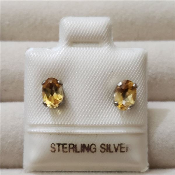 SILVER CITRINE EARRINGS, MADE IN CANADA