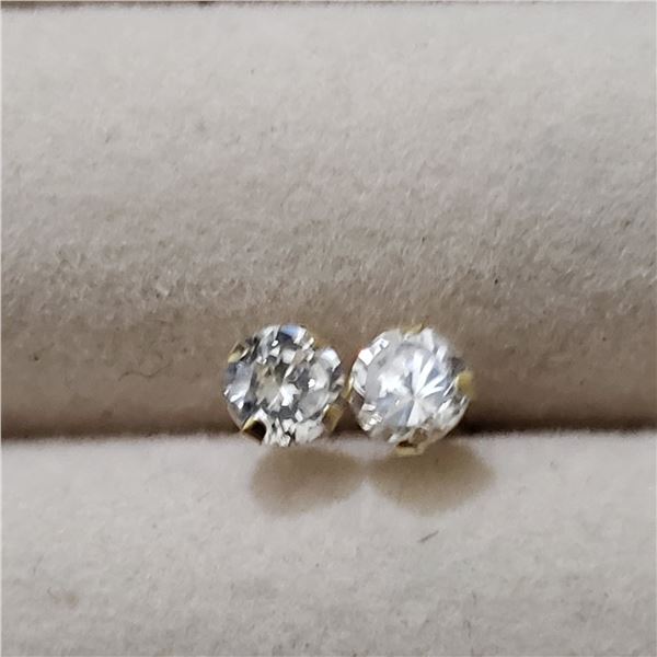 14K YELLOW GOLD CUBIC ZIRCONIA EARRINGS