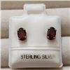 Image 1 : SILVER GARNET  EARRINGS, MADE IN CANADA