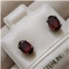 Image 2 : SILVER GARNET  EARRINGS, MADE IN CANADA