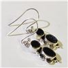 Image 2 : SILVER IOLITE EARRINGS(~WEIGHT 3.32G)