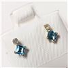 Image 2 : 10K YELLOW GOLD BLUE TOPAZ(0.44CT)DIAMOND(0.06CT)