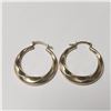 Image 3 : 10K YELLOW GOLD CZ 1.3G HOOP EARRINGS