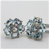 Image 1 : SILVER BLUE AND WHITE TOPAZ(10CT) EARRINGS