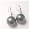 Image 2 : SILVER GENUINE TAHITIAN PEARL 11-12MM EARRINGS