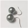Image 3 : SILVER GENUINE TAHITIAN PEARL 11-12MM EARRINGS