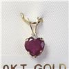 Image 1 : 10K YELLOW GOLD RUBY(1CT) DIAMOND(0.03CT) PENDANT