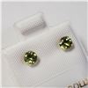 Image 2 : 10K YELLOW GOLD PERIDOT  EARRINGS, MADE IN CANADA