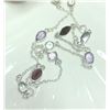 Image 2 : SILVER MULTI GENUINE GEMSTONE 18" NECKLACE